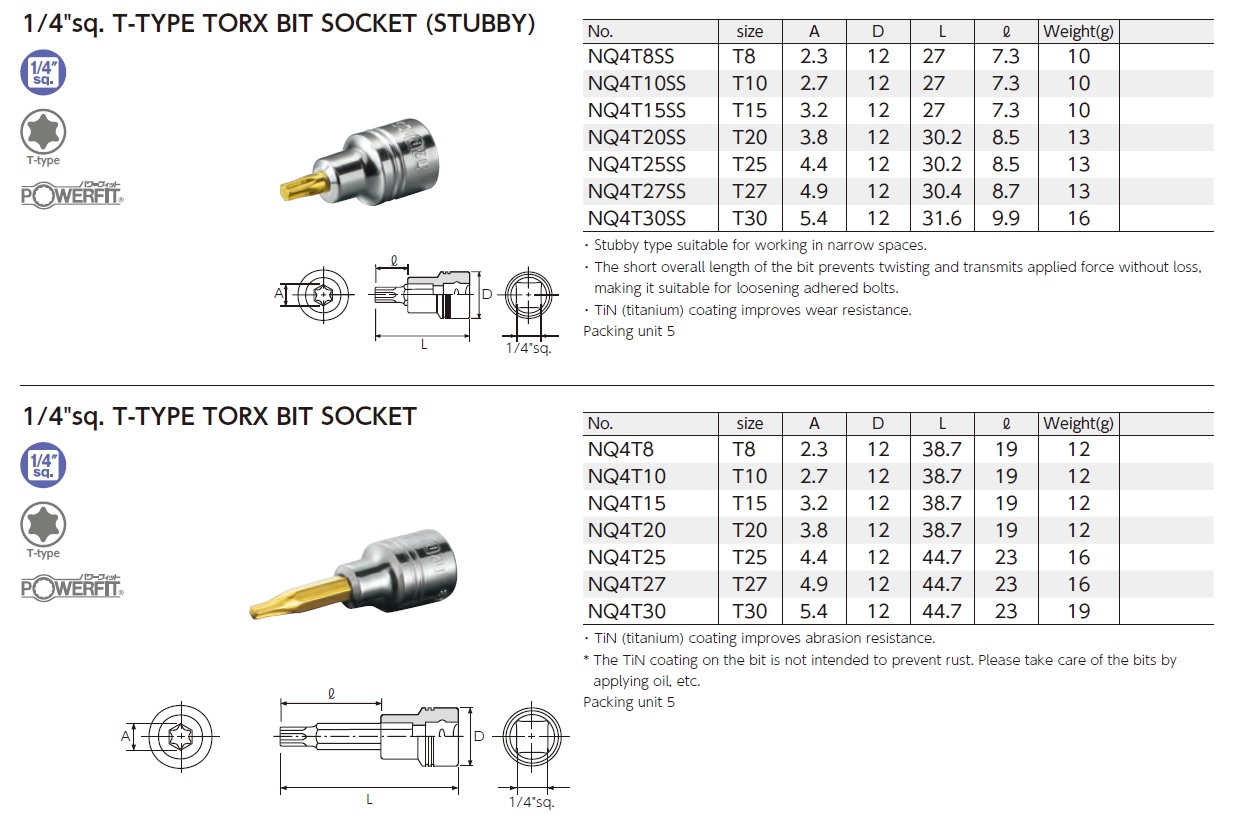 T Bit Socket Ichiban Precision Sdn Bhd - KTC - KTC T-Type Torx Bit Socket (Stubby ...